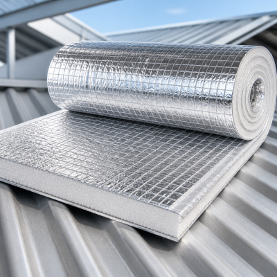 Tấm Foil Nhôm Phản Nhiệt Mái Tôn 5mm Có Lưới